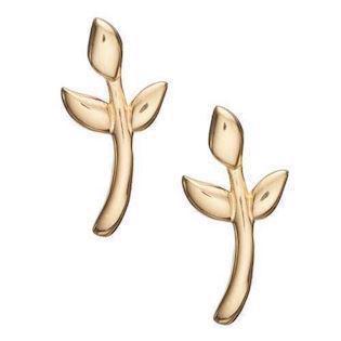 Christina Lauret leafs lille forgyldt laurbær kvist, model 671-G25 købes hos Guldsmykket.dk her